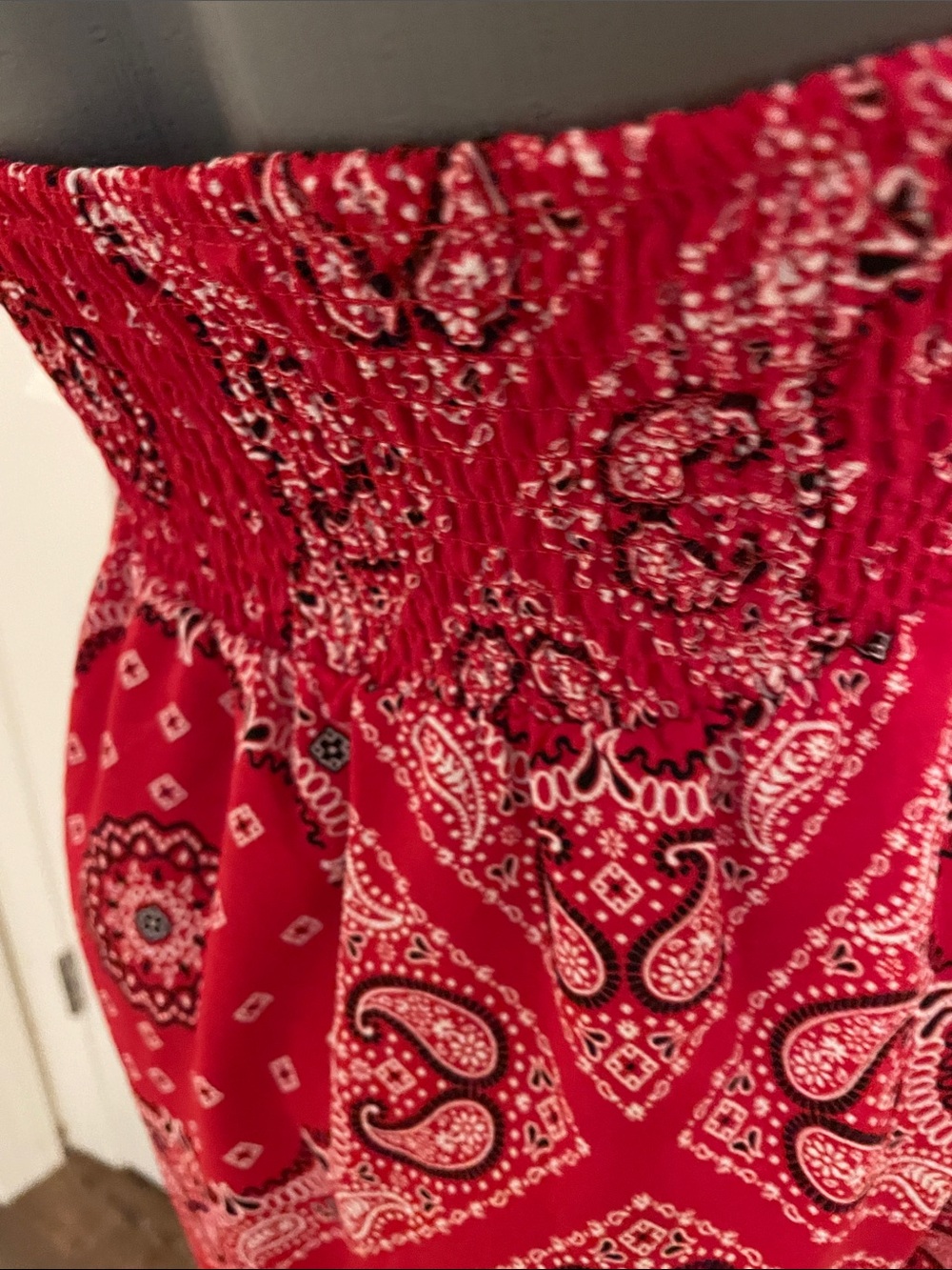 Derek Heart Red Strapless Bandana Tie-Front Sundress - Picture 5 of 9